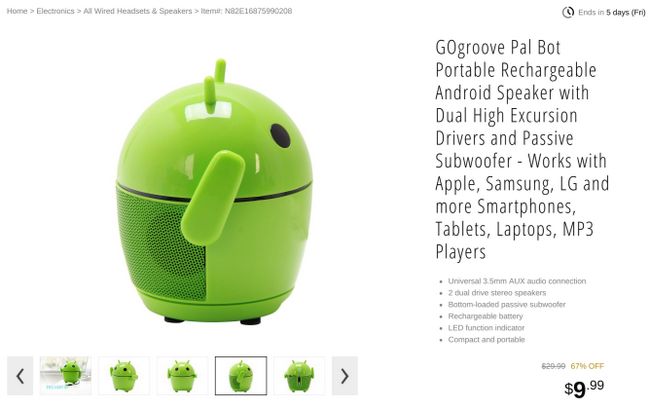Fotografía - [Alerta Trato] GOgroove Pal Bot Android en forma de altavoz Sólo $ 10 con el envío libre en Newegg Venta Flash